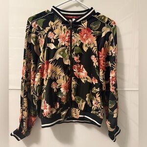 Xhilaration Lightweight Floral Bomber Jacket